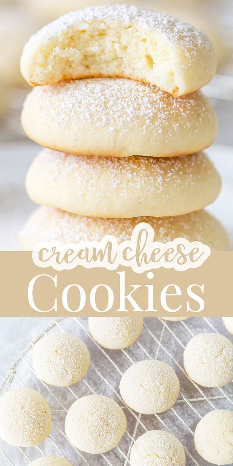 Easy Desserts With Custard, Philadelphia Cream Cheese Cookies, Simple Baked Recipes, Worlds Best Dessert Recipes, Cookie Recipes With Almond Extract, All White Party Desserts, Humdinger Recipe, Cheap And Easy Cookies, Quick To Make Desserts