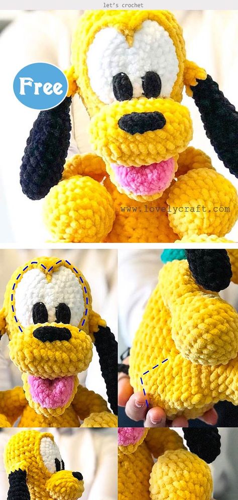 Amigurumi Patterns, Disney Crochet Pattern, Pig Amigurumi, Crochet Ruffle Scarf, Happy Sunflower, Yarn Animals, Disney Crochet Patterns, Dog Amigurumi, Amigurumi Free Crochet Pattern