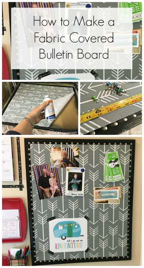 How to Make a Fabric Covered Bulletin Board for a Family Command Center Upcycling, Amigurumi Patterns, Bulletin Board Ideas For Home, Cork Board Ideas For Bedroom, Fabric Covered Bulletin Board, Command Center Organization, Diy Command Center, Office Bulletin Boards, Kids Bulletin Boards