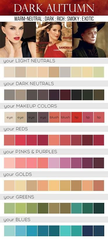 https://encrypted-tbn0.gstatic.com/images?q=tbn:ANd9GcTnXciWJPeiwTZ8jUqqccvD4gnJeaaSa7wRsw&usqp=CAU Dark Autumn Color Palette, Deep Autumn Makeup, Deep Autumn Palette, Make Up Guide, Autumn Color Palette Fashion, Autumn Skin, Autumn Color Palette, Soft Autumn Color Palette, Deep Autumn Color Palette
