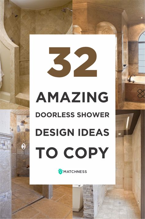 32 Amazing Doorless Shower Design Ideas - Matchness.com Corner Walk In Shower Ideas No Door, Walk In Shower Without Glass Doors, Walk In Shower No Glass Doors, Walkin Shower Ideas Master Suite, Walk In Shower With Wall No Door, Large Walk In Showers Master Suite, Walk In Shower No Door No Glass, Doorless Showers Walk In, Small Walk In Shower Ideas