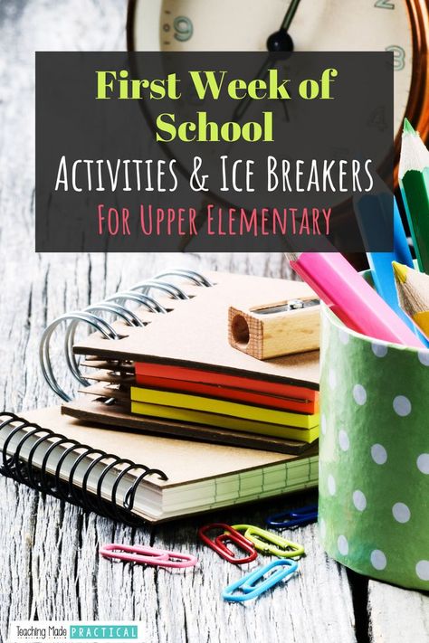 The Best Back to School Activities and Ice Breakers for Upper Elementary Classrooms First Week Of School Ideas, Middle School Icebreakers, First Week Of School Activities, 4th Grade Activities, School Icebreakers, First Week Activities, 5th Grade Activities, Middle School Activities, First Day Activities