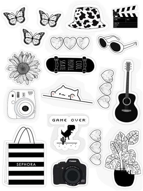 Cute black and white printable sticker | Black and white stickers, Black stickers, Cute laptop stickers Black, Black And White Stickers, Cute Black And White, White Stickers, Cute Black, Black And White, White