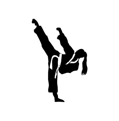 silueta de una chica de taekwondo mostrando su patada alta Black Belt Taekwondo Aesthetic, Taekwondo Tattoo, Martial Arts Tattoos, Karate Photos, Taekwondo Quotes, Tkd Taekwondo, Black Belt Taekwondo, Taekwondo Girl, Karate Belt