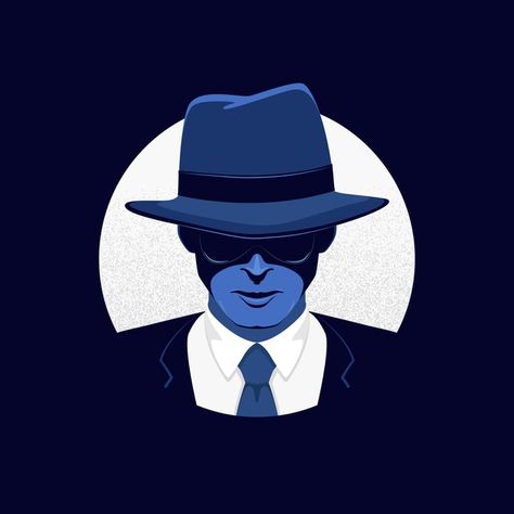 Mysterious gangster character Free Vecto... | Free Vector #Freepik #freevector #man Man Character, Free Vector