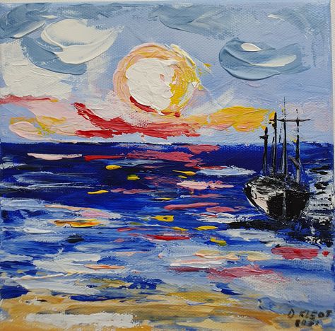 Excited to share the latest addition to my #etsy shop: Sunset Seascape original painting,Smal Artwork. Impasto Mini fine art. https://etsy.me/3zg2Jv1 #kids #stretchedcanvas #impressionist #nautical #contemporary #blue #unframed #yellow #wallminipainting Sunset Seascape, Seascape Wall Art, Impasto Painting, Painting Gift, Mini Paintings, Close Up Photos, Fine Art Painting, Original Painting, Eiffel Tower