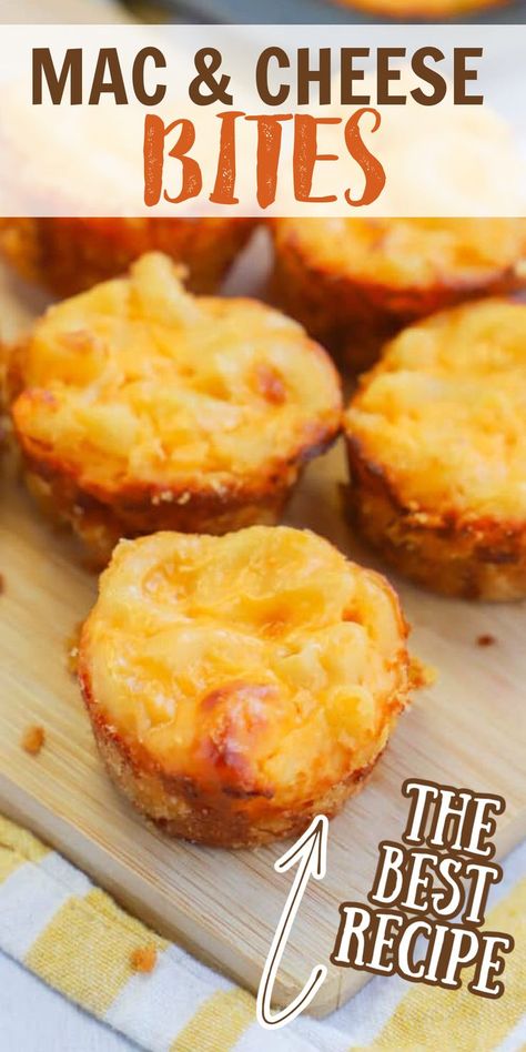 Essen, Mac N Cheese Bites, Kid Friendly Appetizers, New Years Appetizers, Mac And Cheese Bites, Appetizers For Kids, Appetizers Easy Finger Food, Finger Foods Easy, Cheese Bites