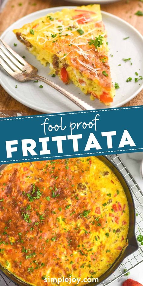 This Frittata recipe is so simple to make and absolutely delicious. With my easy steps, you will have a perfect frittata on your table in 30 minutes. Pie, Quiche, Basic Frittata Recipe, Chicken Frittata, Breakfast Fritatta, Friday Meals, Easter Morning Breakfast, Frittata Recipes Breakfast, Fritata Recipe
