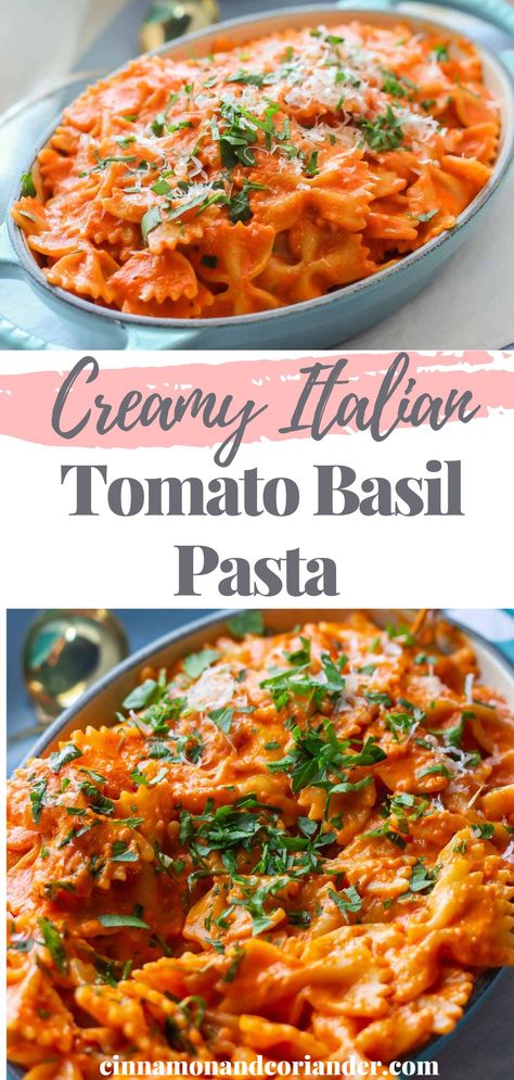 Essen, Creamy Tomato Basil Pasta Sauce, Basil Pasta Sauce Recipes, Homemade Tomato Basil Pasta Sauce, Tomato Basil Cream Pasta, Italian Pasta Recipes Red Sauce, Homemade Tomato Basil Sauce, Red Pasta Sauce Recipes Easy, Italian Pasta Ideas