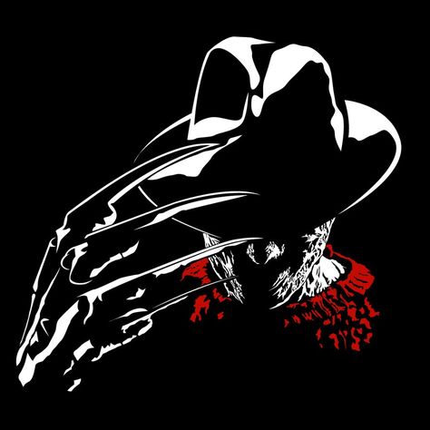 Freddy Krueger Silhouette, Freddy Krueger Svg, Freddy Krueger Art, Svg Horror, Horror Movie Icons, Horror Artwork, New Retro Wave, A Nightmare On Elm Street, Horror Tattoo