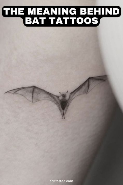 Winged nocturnal creatures that seem equal parts bird and mammal and like the taste of blood – it’s little wonder bats often fall into the category of the macabre. But, these creatures may surprise you with their symbolism. Bat tattoo gothic, bat tattoo ideas, bat tattoo small, bat tattoo cute, traditional bat tattoo Bat Tattoo Small, Tattoo Ideas Bat, Realistic Bat Tattoo, Gothic Bat Tattoo, Small Bat Tattoo, Traditional Bat Tattoo, Bat Tattoo Ideas, Bat Tattoos, Self Tattoo