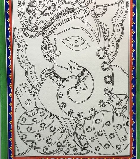 Mandalas, Ganesha Madhubani Painting, Madhubani Ganesha, Tikuli Art, Madhubani Paintings Peacock, Ganesha Artwork, Mandala Sketch, Ganesh Art Paintings, Madhubani Paintings