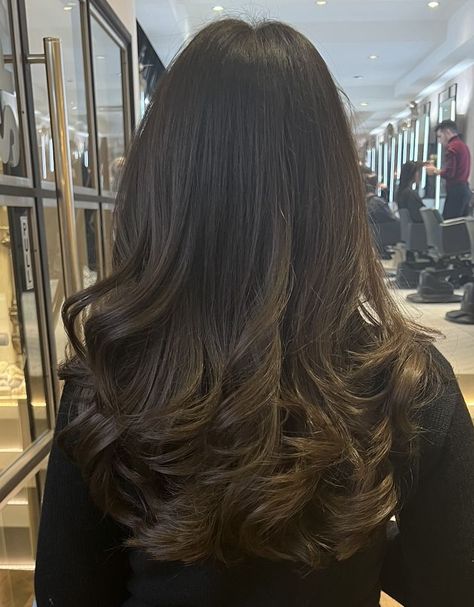 90'S Blowout Your Hair Like a Pro - Hairstyles Ideas Blowout Dark Brown Hair, Lose Curls Blowout, Blowout Hair Ideas, Salon Blowout Long Hair, Blow Dry Curls Perfect Blowout, Blowout Loose Curls, Blowout Hair With Curls, Blow Dry Black Hair, Blowout Hair No Layers