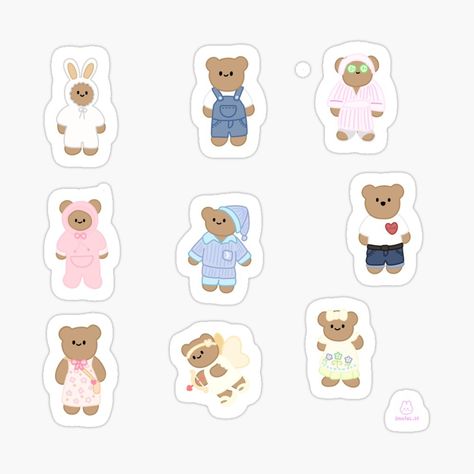 Kawaii, Characters Creation, Teddy Bear Sticker, Stickers Ideas, Food Drawings, Red Bubble Stickers, Cute Water Bottles, Cute Teddy Bear, Cute Food Drawings
