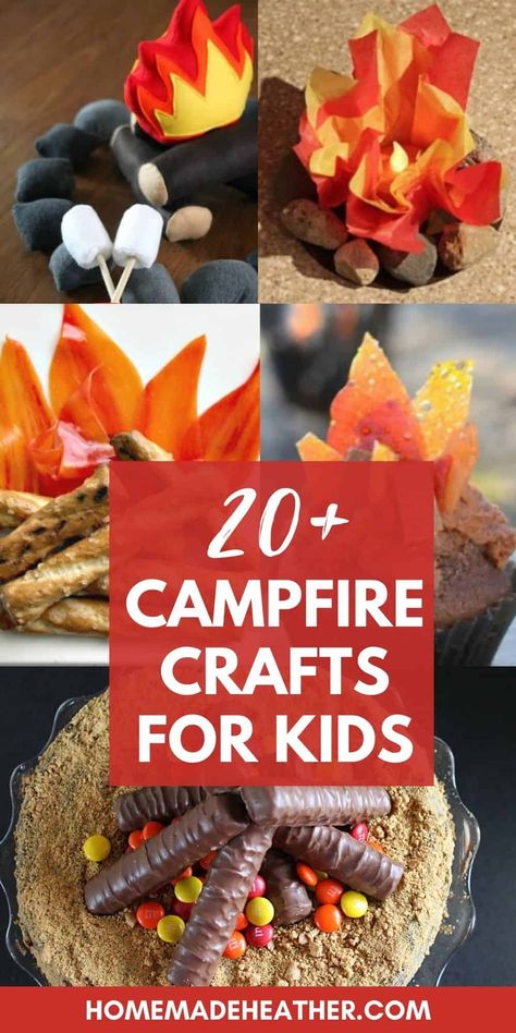 Campfire Crafts Preschool, Bonfire Crafts For Kids, Campfire Crafts, Campfire Crafts For Kids, Cupcake Paper Crafts, Smores Craft, Campfire Birthday Party, Campfire Cupcakes, Campfire Cookies