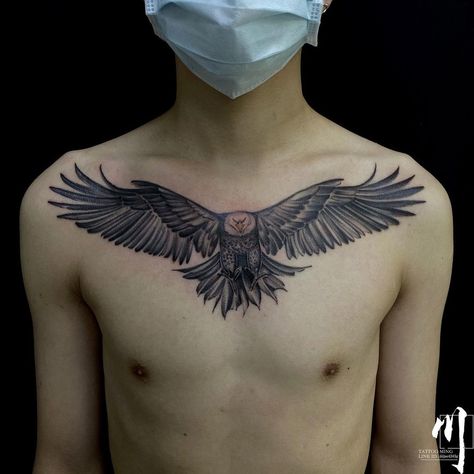 Eagle Chest Tattoo Design For Men Eagle Chest Tattoo Design, Chest Tattoo Placement, Chest Tattoo Design For Men, Men Chest Tattoo Ideas, Tattoos For Men Chest, Men's Chest Tattoo, Chest Tattoo Fonts, Men Chest Tattoo, Chest Tattoo Wings