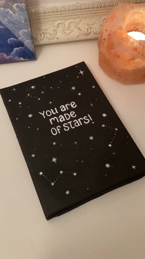 Easy Star Painting Ideas, Astrology Canvas Painting, Star Paintings Easy, How To Paint Stars, Painting Ideas Stars, Stars Painting Easy, Star Painting Canvas, Amor Painting, Canvas Quote Paintings