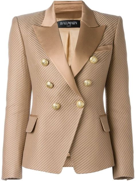 Balmain Jacket, Blazer Jackets For Women, Look Blazer, Beige Jacket, Textured Jacket, فستان سهرة, Blazer Designs, Elegantes Outfit, Vintage Blazer