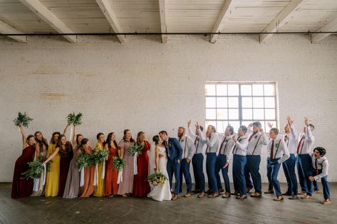 Multiple Color Bridal Party, Multi Colored Wedding Party, Mismatched Bridesmaid Dresses With Groomsmen, Multi Colored Bridal Party, Bridesmaid Multi Color Dresses, Multicolor Groomsmen, Multicolor Wedding Party, Multi Color Wedding Party, Multi Color Bridesmaid Dresses