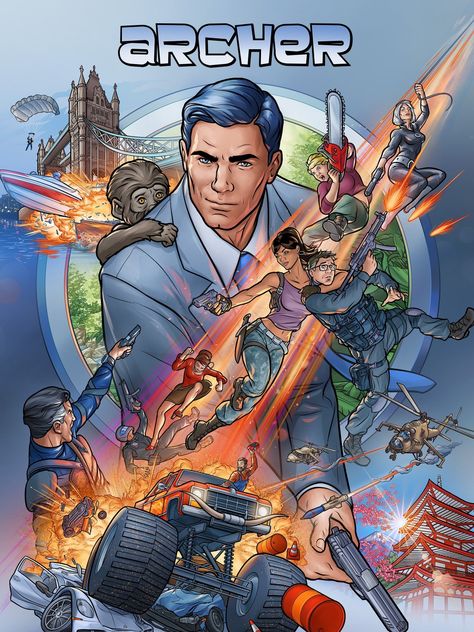 Seasons Posters, Archer Movie, Archer Show, Archer Cartoon, Archer Tv Show, Archer Fx, Sterling Archer, Male Art Men, Movie Subtitles