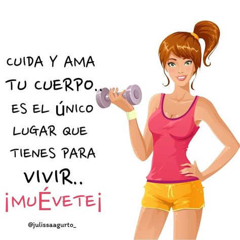 Gym Motivation, Spanish Quotes, Frases Fitness, Positive Life, Zumba, Sport Girl, Birthday Wishes, Gymnastics, Do More
