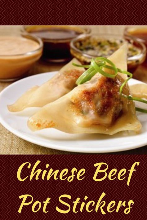 An easy beef pot stickers recipe with homemade dipping sauces. These taste just like a Chinese restaurant made them! Essen, Beef Pot Stickers Recipe, Homemade Beef Dumplings, Beef Dumplings Recipe Chinese, Beef Potstickers Recipe, Easy Beef Dumplings Recipe, Pot Stickers Recipe Dipping Sauces, Easy Pot Stickers Recipe, Beef Gyoza Recipe