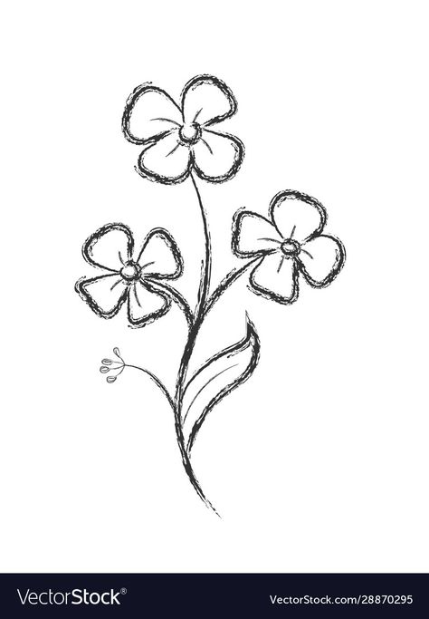 Flower Easy Sketch, Flowers Ideas Drawing, Easy Flowers Draw, Flowers Sketch Easy, Pretty Flower Drawings Simple, Easy Way To Draw Flowers, Cute Easy Flower Drawings Simple, Easy Drawing Of Flowers, Easy Flower To Draw