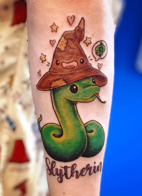 Kawaii, Harry Potter Slytherin Tattoo Ideas, Slytherin Snake Aesthetic, Tattoo Ideas Snake Arm, Slytherin Snake Tattoo, Tattoo Ideas Slytherin, Body Snake Tattoo, Harry Potter Slytherin Tattoo, Full Body Snake Tattoo