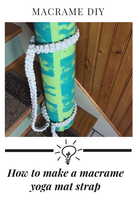 DIY instructions for a beautiful and functional macrame yoga mat strap. Macrame Yoga Mat Strap Tutorial, Diy Yoga Strap, Macrame Yoga Mat Strap Diy Tutorial, Macrame Yoga Mat Strap Diy, Diy Yoga Mat Holder, Functional Macrame, Macrame Yoga Mat Strap, Macrame Accessories, Yoga Mat Holder