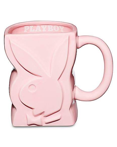 Pink Playboy Bunny Molded Mug - 23 oz. - Spencer's Pastel, Bunny Mug, Pink Mug, Bunny Pink, Spencers Gifts, Bunny Design, Goth Home Decor, Bunny Designs, Playboy Bunny