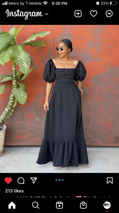 Couture, Black Dresses For Church, Black Gown Elegant Classy, Long Dress Styles, African Print Skirt Ankara Styles, Simple Long Dress, Modest Dresses Fashion, Chic Dress Classy, Ankara Long Gown Styles