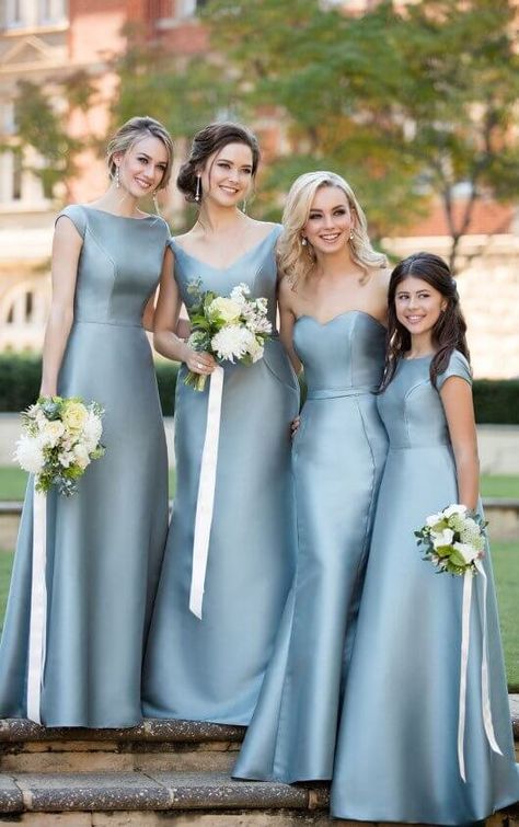 9058 Classic Chic Bridesmaid Dress by Sorella Vita Sorella Vita Bridesmaid Dresses, Chic Bridesmaid Dresses, Majlis Perkahwinan, Dusty Blue Bridesmaid Dresses, Dresses Romantic, Mismatched Bridesmaids, Mismatched Bridesmaid Dresses, Bridesmaid Dress Styles, Bridesmaid Dress Colors