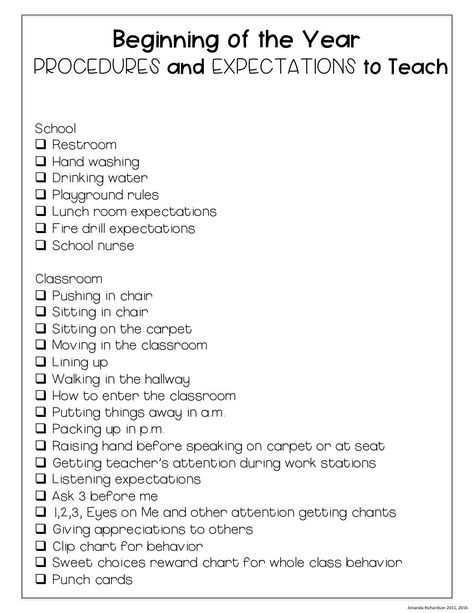 Beginning of year classroom procedures and expectations to teach. This list has it all! Perfect to check off as you cover each! Elementary Discipline Ideas, Classroom Checklist, School Procedures, Teacher Checklist, Teaching Classroom Management, Prek Classroom, Classroom Expectations, First Year Teaching, Classroom Procedures