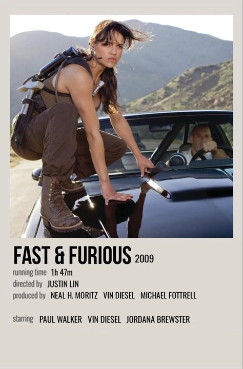 Vin Diesel, Letty Fast And Furious, Fast And Furious Letty, Movie Polaroids, Netflix Poster, Movie Fast And Furious, Polaroid Movie Poster, Furious Movie, Movie Card