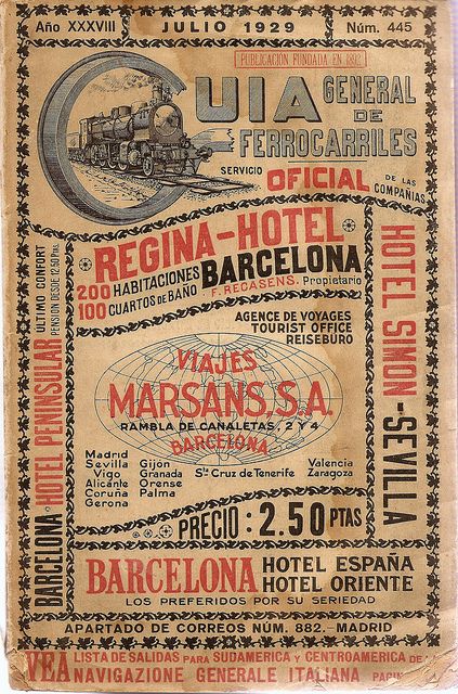 Spain - Spanish Railways Timetable guide, 1929 - Guia General de Ferrocarriles, 1929 | Flickr - Photo Sharing! Vintage Graphic Design, Vintage Typography, Barcelona Hotel, Vintage Typography Design, Sejarah Kuno, Type Logo, Fashion Typography, Restaurant Logo, Vintage Type