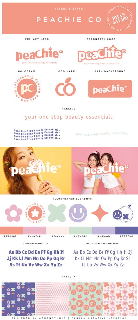 Logos, Girly Skincare Packaging, Rebranding Design Inspiration, Self Care Logo Ideas, Fun Skincare Packaging, Quirky Branding Design, Makeup Brand Design, Beauty Brand Design, Make Up Branding
