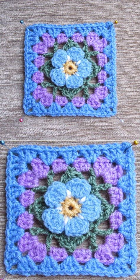 Patchwork, Floral Granny Square, Crochet Flower Granny Square Pattern, Granny Square Pattern Free, Crochet Flower Squares, Granny Square Haken, Granny Square Crochet Patterns, Granny Square Crochet Patterns Free, Crochet Baby Blanket Free Pattern