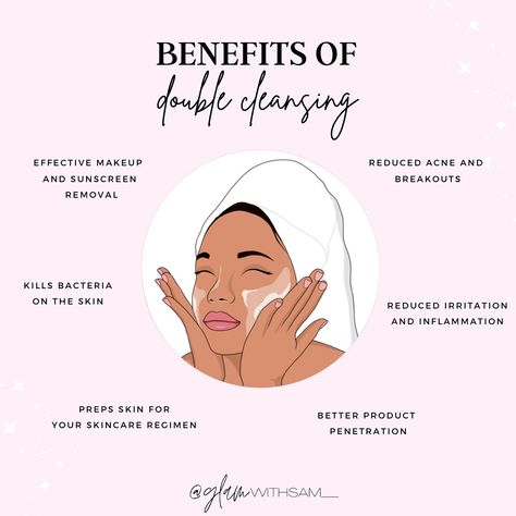 DOUBLE CLEANSING 💞 Something as simple as double cleansing can be a GAME CHANGER for your skin! Some benefits of double cleansing include: ⭐️Effective makeup and sunscreen removal ⭐️Kills bacteria on the skin ⭐️Preps skin for your skincare regimen ⭐️Better product absorption ⭐️Reduced irritation and inflammation ⭐️Reduced acne and breakouts Double cleansing is the process of using an oil-based cleanser first to break down makeup, SPF, and excess oils from the day, followed by a water-bas... Sunscreen Benefits, Effective Makeup, Organised Mum, Summer Skin Care Tips, Acne Tips, Esthetics Room, Skin Therapist, Skincare Secrets, Acne Oil