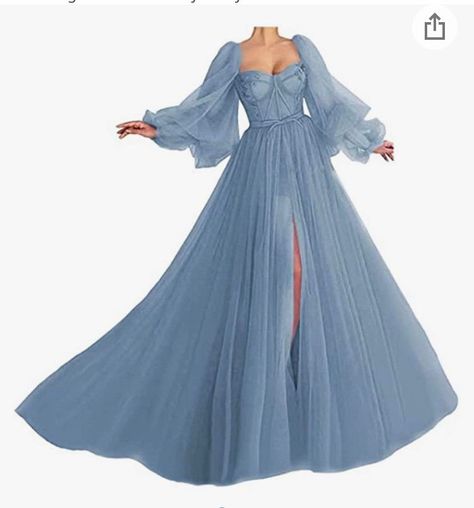 Puffy Sleeve Prom Dress, Puffy Prom Dresses, Puffy Sleeve Dress, Prom Dresses Long Blue, Sleeve Prom Dress, Ball Gowns Princess, Formal Evening Gowns, Evening Party Gowns, Blue Evening Dresses