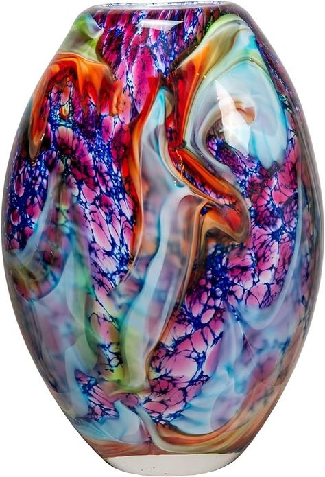 Amazon.com: Dale Tiffany AV23130 Villa Cuzzano Murano Style Handcrafted Art Glass Vase, Multi Color, 13-Inch Tall : Home & Kitchen Murano Vase, Murano Glass Vase, Handcrafted Art, Tall Vases, Art Glass Vase, Amazon Com, Murano Glass, Old And New, Art Glass