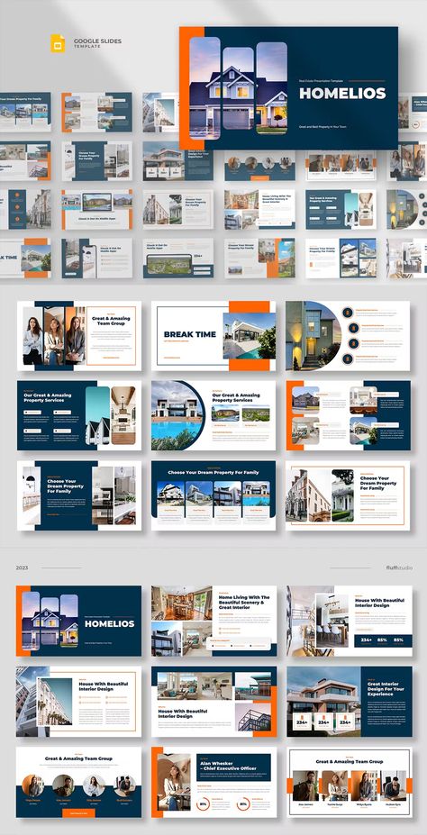 Real Estate Google Slides Presentation Template - 25 Total Slides Case Study Slide Design, Slide Presentation Template, Google Slide Presentation, Web Design Websites, Presentation Slides Design, Company Profile Design, Company Presentation, Brochure Design Layout, Slides Design