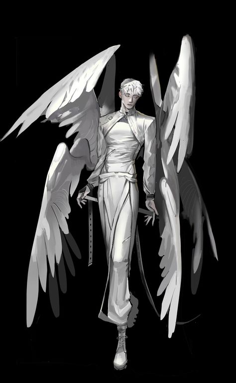 ArtStation - ANGEL Angel Illustration, Male Angel, Angel Drawing, Biblical Art, Angel And Devil, Creature Concept Art, Character Design Male, Angel Art, Anime Angel