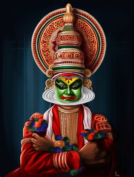 Theyyam Art Painting, Kerala Art Painting, Muthappan Painting, Theyyam Art Drawing, Kadhakali Paintings On Canvas, Theyyam Wallpaper, Kadhakali Paintings, Kathakali Painting On Canvas, Theyyam Paintings