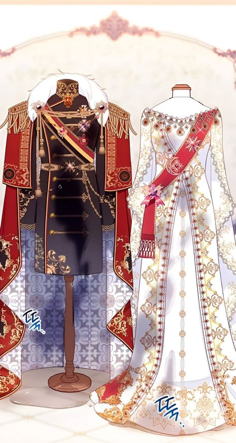 Manhwa Historical Outfit, Manwha Royal, Historical Manhwa Dress, Manhwa Dress, Vintage Fashion Sketches, العصور الوسطى, Royal Clothes, Prince Clothes, Dress Design Drawing