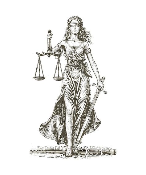 Justice Lady Drawing, Scale Of Justice Drawing, Lady Justice Tattoo Stencil, Blind Lady Justice Tattoo, Lady Justice Tattoo Men, Lady Of Justice Drawing, Justice Lady Tattoo, Female Statue Tattoo, Lady Of Justice Tattoo