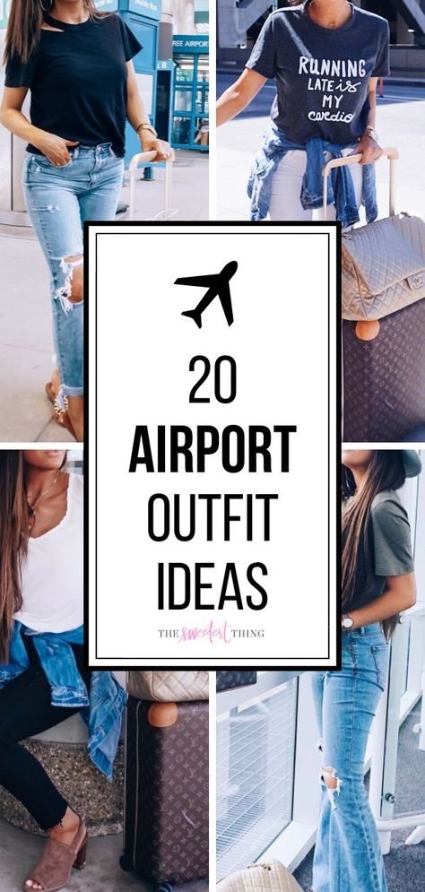 Travel Outfits Travel Outfit Jeans, What To Wear When Flying Outfits, Clothes To Travel On Plane, Travel Looks Outfits, Outfits For Flights Travel, Travelling Outfits Plane, Airline Outfits Travel, Fall Airport Outfit Comfy, Casual Airport Outfit Comfy