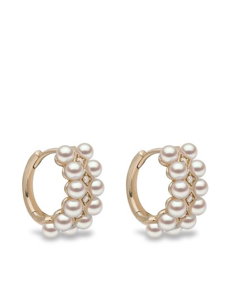 Pearls Aesthetic, London Jewelry, Hinge Pin, Hoop Design, Yoko London, Akoya Pearls, Diamond Hoop Earrings, Fine Jewels, Pearl Diamond