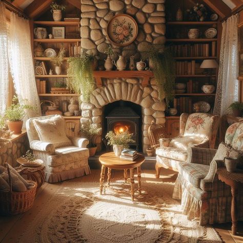 15 Cozy Cottagecore Living Room Ideas for Rustic Charm — Lord Decor Fireplace Cottagecore, Cottagecore Living Room Ideas, Fireplace Focal Point, Cottagecore Furniture, Cottagecore House Interior, Cottage Core Living Room, Cottagecore Interior Design, Cottagecore Living Room, Cottagecore Interior