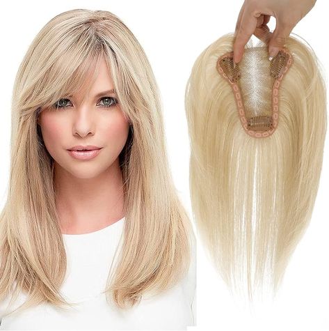 Amazon.com : gulagula Hair Toppers for Women Real Human Hair Toppers Hair Pieces for Women with Thinning Hair Human Hair Toppers with Bangs Clip in Hair Extensions : Beauty & Personal Care Hair Toppers For Women, Hair Pieces For Women, Human Hair Toppers, Air Bangs, Honey Hair, Hair Help, Hair Toppers, Thinning Hair, Wig Accessories