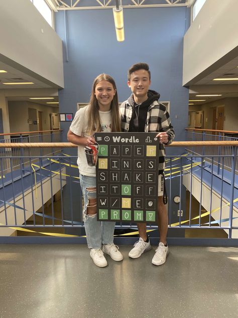 Promposals Friends, Skateboard Promposal, Friend Prom Posals Ideas, Late Promposal Ideas, Cute Promposals For Your Best Friend, How To Ask To Prom, Red Bull Prom Proposal, Pickle Promposal, Tulip Promposal